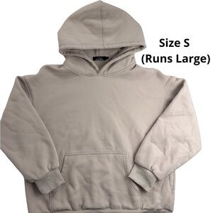 Trendy Queen Women’s Beige Pullover Hoodie Size S Hooded Fleece 50% Cotton Blend